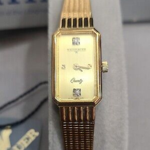 Vintage Wittnauer AS1740 Swiss 0280 Diamond Romance goldtone watch still in box - Picture 8 of 8